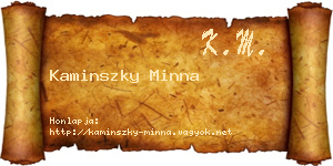 Kaminszky Minna névjegykártya
